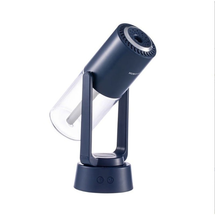 Umidificator de tip vulcan, cu aromaterapie, cu telecomanda, 560 ml, model V21A, Alb