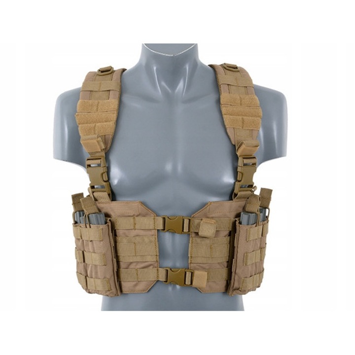 Kamizela tactica Ultimate Tactical, Chest Rig, coyote, 680g, dimensiuni ajustabile