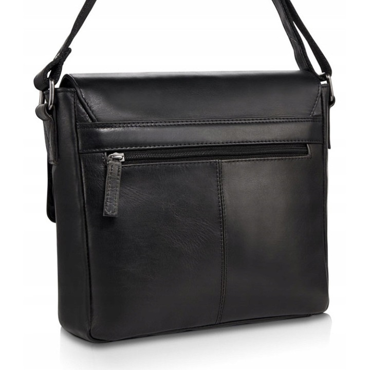 Férfi táska, Betlewski, bőr táska, elegáns, fekete, vintage