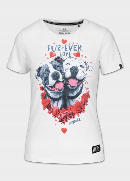 Дамска тениска Pitbull Fur Ever Love, бяла, памук