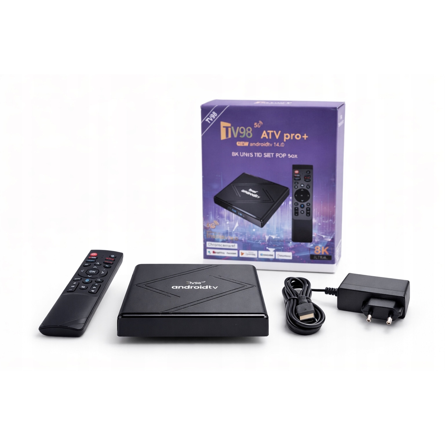 TV98 Media Player PLUS Android 14.0 Smart TV Box Quad Core 8K UHD