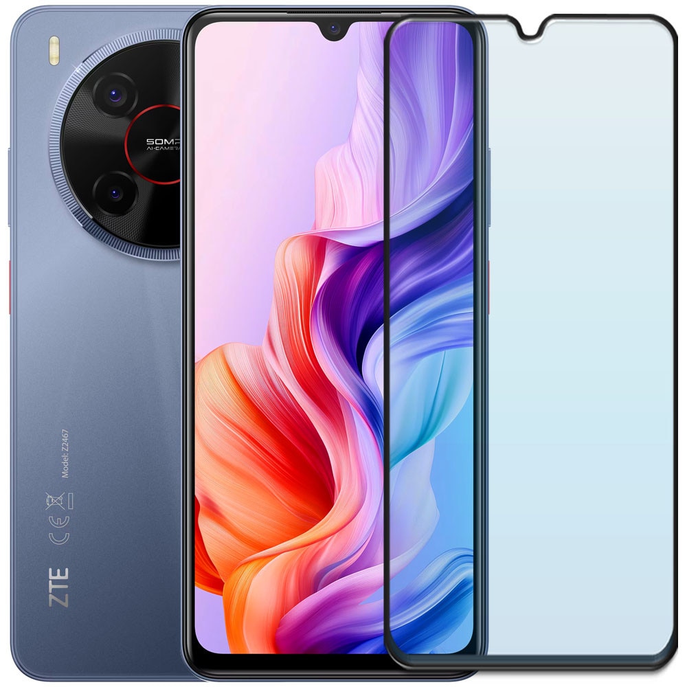 Folie din sticla securizata pentru ZTE Blade V70 Max, HAMSTERBOX Glass Shield, Protectie completa ecran, Full face, Aplicare rapida, Case Friendly, Transparenta