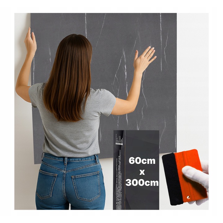Vízálló öntapadós tapéta, Solar Systems, márványszürke, 10x15m