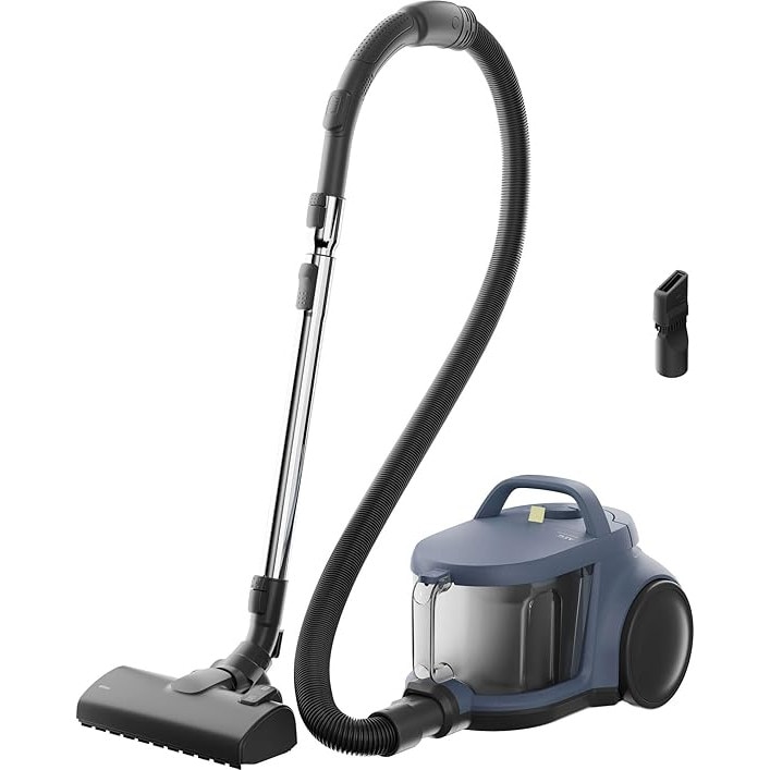 Aspirator fara sac AEG Clean 5000, aspirator de podea pentru toate tipurile de suprafete, cu accesorii, 1000 W, raza de actiune de 9 m, recipient de praf de 2 L, realizat din 50% material reciclat, filtru HEPA lavabil, albastru