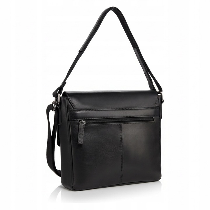 Férfi táska, Betlewski, valódi bőr, fekete