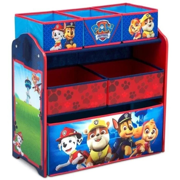 Органайзер за играчки Delta Children PSI Patrol Skye, 6 кутии, 64x30x67см