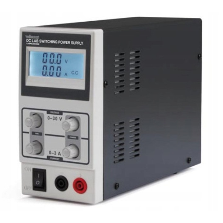 Alimentator Laborator Velleman 0-30 VDC/0-3 A, compact, cu limitare curent, protectie utilizator, LCD