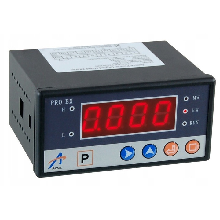 Masurator digital de putere 1-faza Artel P51002NN, display LED rosu, 96x48x81mm, 217g