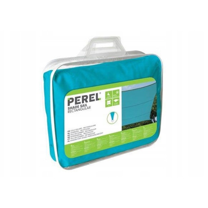 Zagiel de soare, Perel, 4x3m, 90% protectie UV, material poliester, blekitny