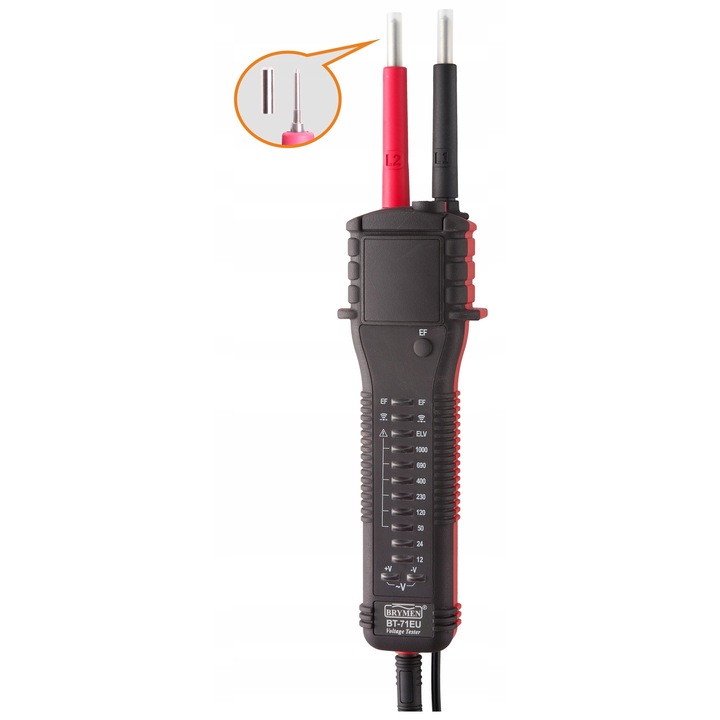 Tester LED Brymen BT71EU 1000V AC/DC, test continuitate, 19mm, carcasa ignifuga