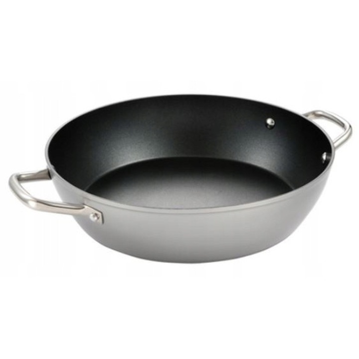 Tigaie adanca Tescoma GrandCHEF+, 32cm, cu 2 manere, baza inductiva, inox, usor de curatat