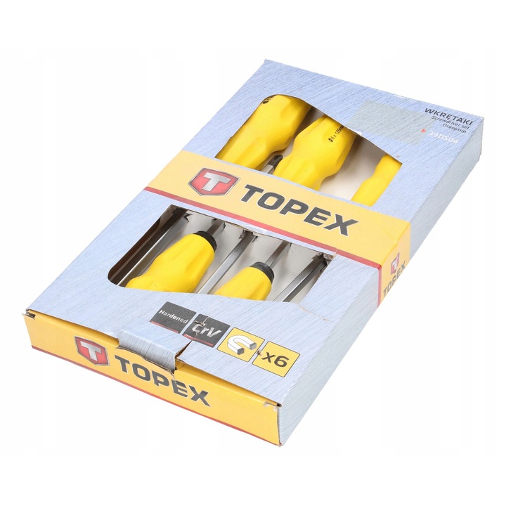 Set surubelnite de impact 6 buc, TOPEX, otel crom-vanadiu, maner ergonomic