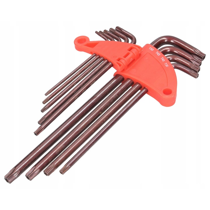 Set chei imbus extra lungi cu deschidere T10-T50, 9 piese, MJW