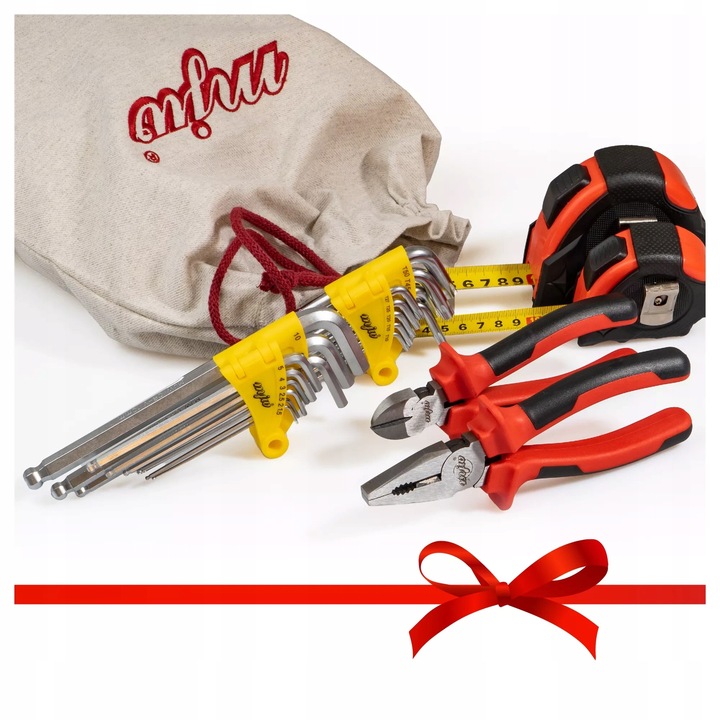 Set scule 7 elemente, MJW, imbus HEX, TORX, 160mm, 180mm, 3m x 16mm, 7,5m x 25mm, sac din panza