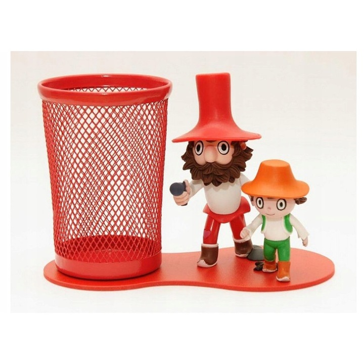 Настолна поставка Tissotoys с фигурки Rumcajs и Cypisek, червена