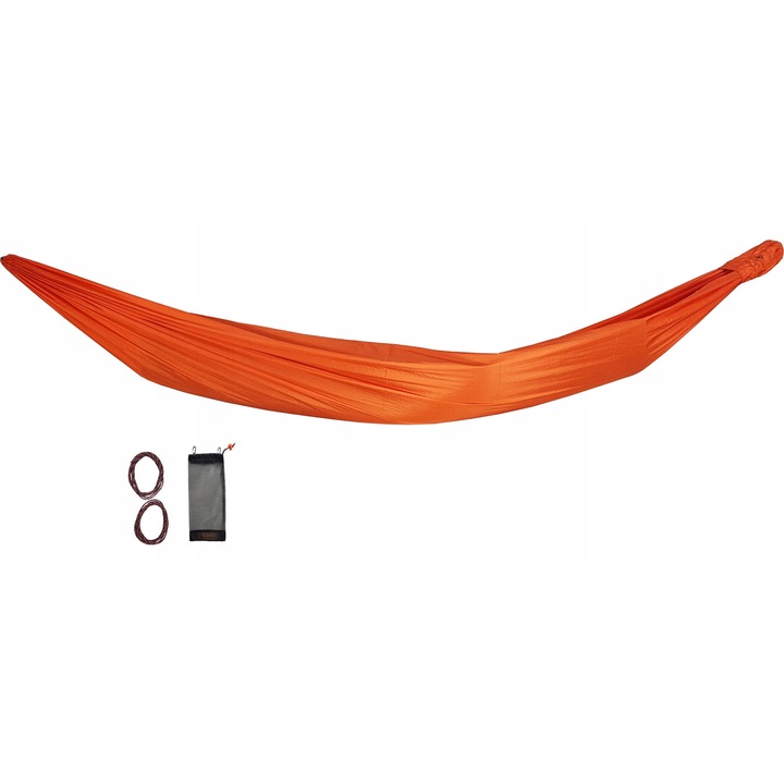 Hamak turistic, 3m, portocaliu, set cu 2 linii de 3m si buzunar HANDY