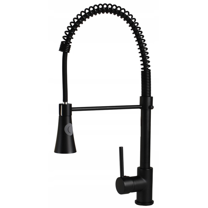 Konyhai csaptelep, Yoka Home, mozgatható kifolyóval, kerámia, fekete, 35mm