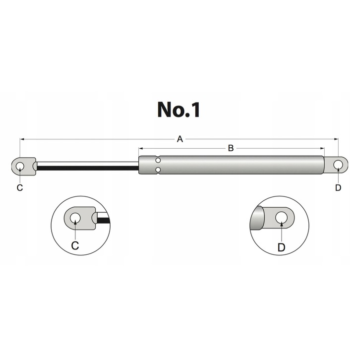 STABILUS gázrugó 095133, 80cm, 0.6kg