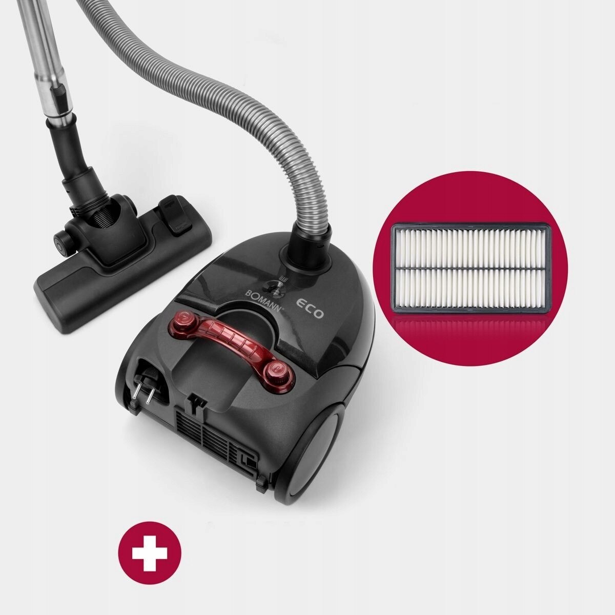 Aspirator cu sac Bomann BS9019CBN, 700W, antracit, 5 filtre, compact
