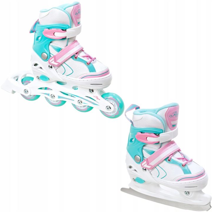 Patine 2w1 RAVEN Lia cu roti LED, 27-30, 16,5x18,5cm, roti 64mm, ABEC-7