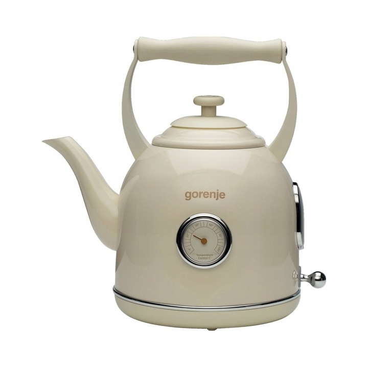 Fierbator electric Gorenje 1,7l 2000W Retro, termostat 0-100°C, 30cm, plastic metalizat