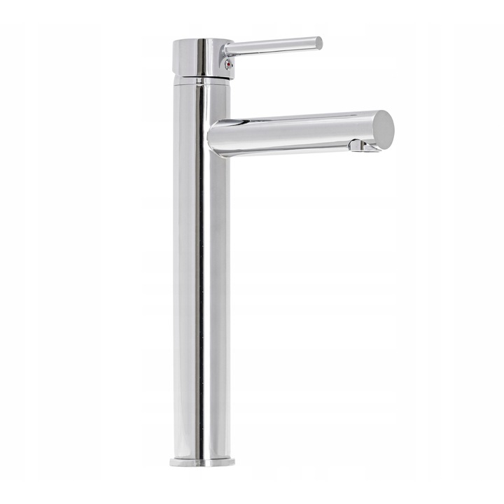 Magas mosdó csaptelep, Yoka Home, króm, hosszú kifolyó, 2 db 50 cm-es csatlakozó tömlő