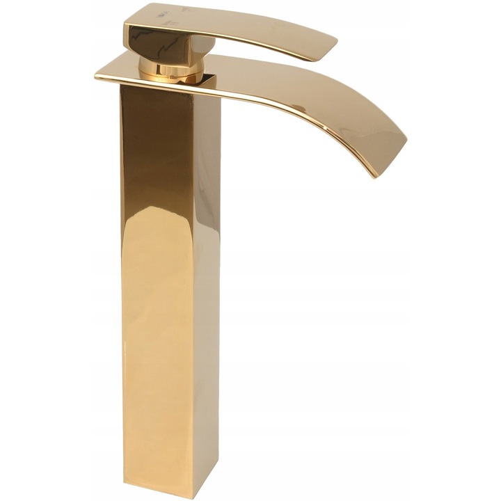 Magas mosdó csaptelep, YokaHome, Niagara, vízesés hatással, arany színű, pultra szerelhető