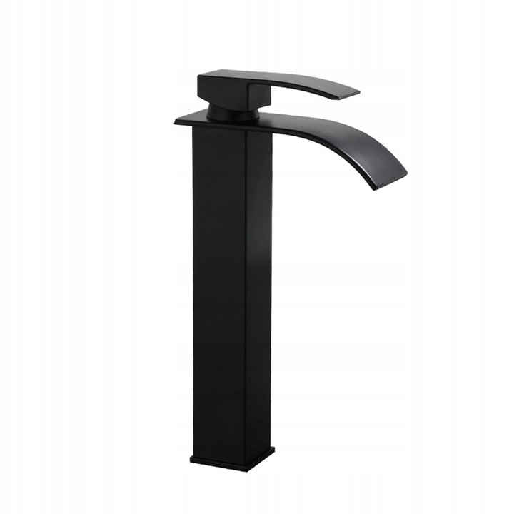 Yoka Home mosdó csaptelep, mechanikus, magas, vízesés hatású, fekete, 35mm