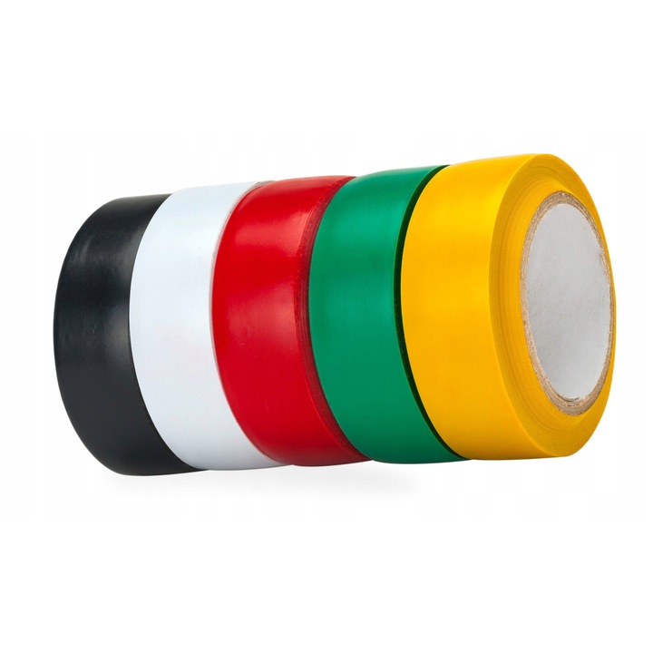 Banda izolatoare ToolSpace, set 5 culori, 15mm x 10m