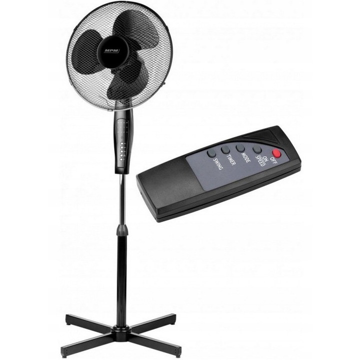 MPM BWP-02/C távirányítós ventilátor, fehér, 3 sebességfokozat, állítható magasság 200-1320mm