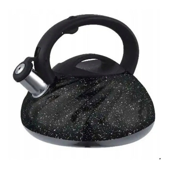 Brunbeste 3L hagyományos rozsdamentes acél teáskanna, márvány fekete, bakelit fogantyúval