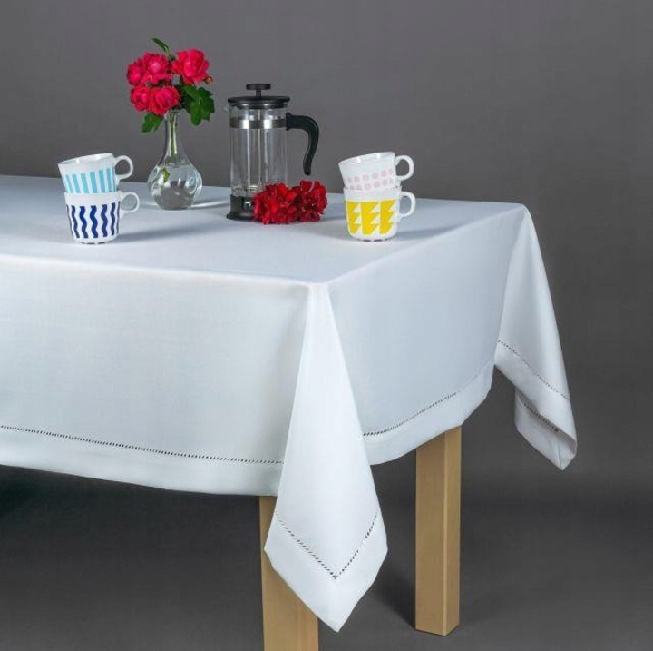 Obrus decorativ, Mesa, 160x160cm, alb, 100% poliester