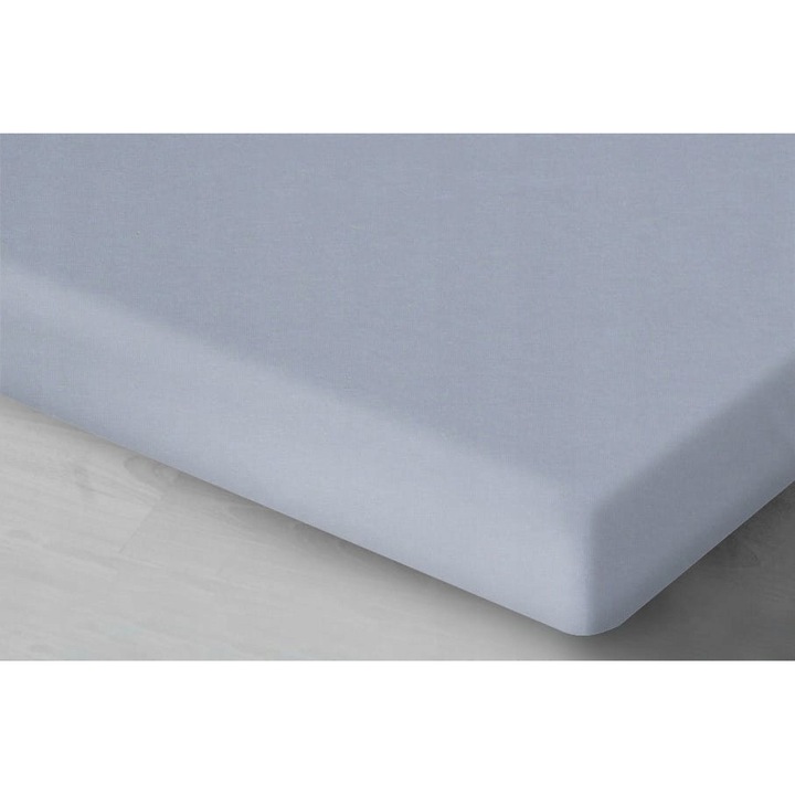 Cearceaf de pat, Oritex, satinat, 120x200cm, gri, cu elastic
