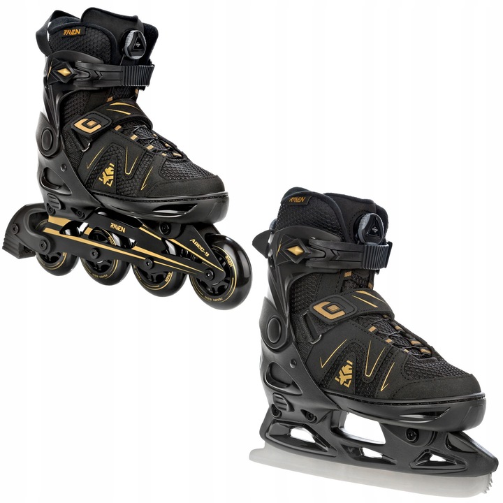 Role 2 in 1 RAVEN Pulse PRO Gold, 43-46, 28cm-30,5cm, roti 84mm, aluminiu