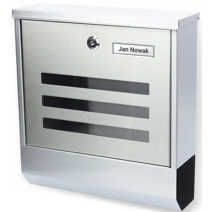 Cutie postala Verda din otel inoxidabil cu suport pentru ziare, 33x30x10cm