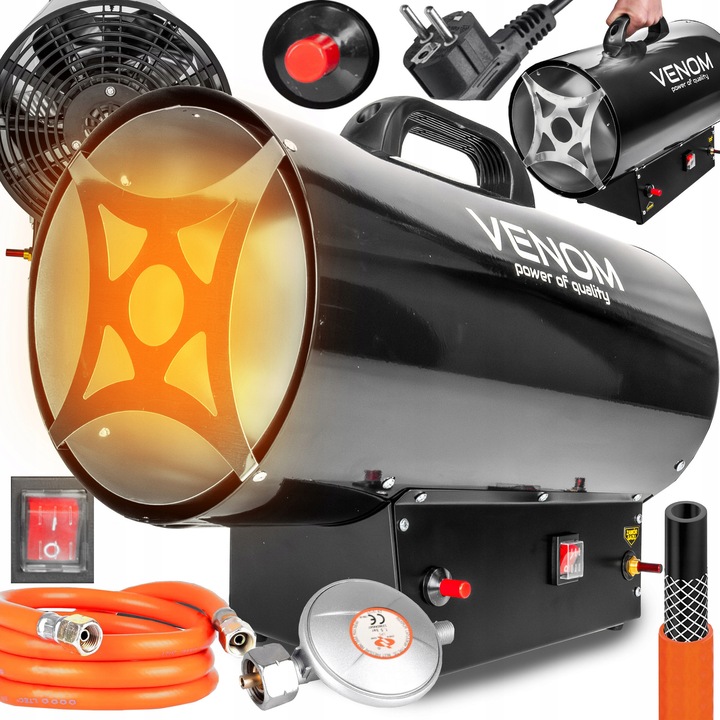 Venom VN 1418 ipari hőlégfúvó, 50 kW, 1000 m/h, 3.63 kg/h, 7,7 kg