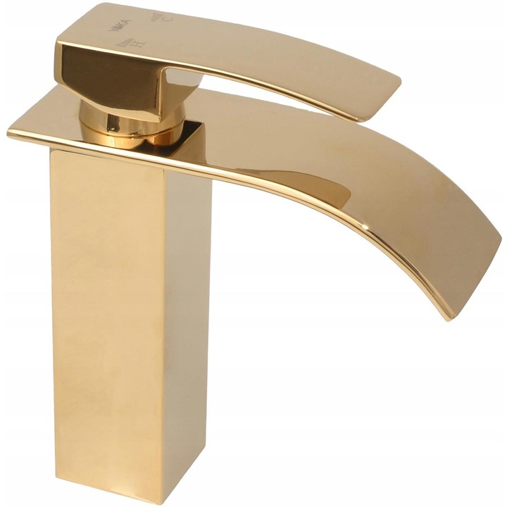 YokaHome Niagara mechanikus mosdó csaptelep, arany, vízesés hatású, 25mm, pultra szerelhető