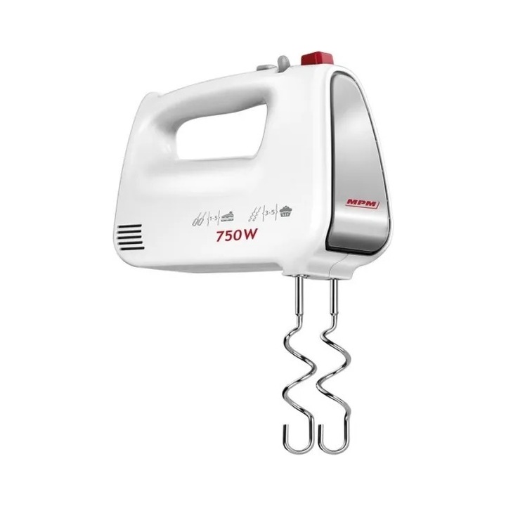 Ръчен миксер MPM MMR-19B бял 750W 5 скорости 2 комплекта аксесоари