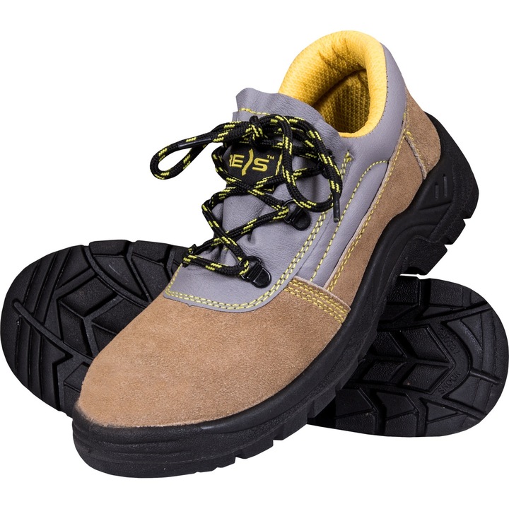 Pantofi de lucru REIS, piele intoarsa, protectie, culoare negru, 43