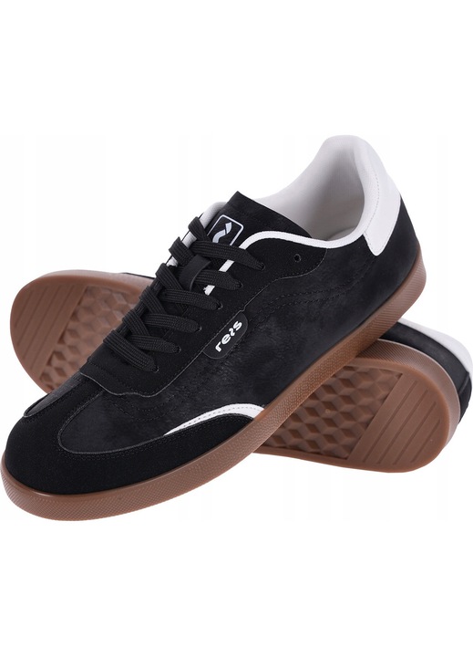 Pantofi sport Reis, piele nubuc si velur sintetic, confortabili, negru