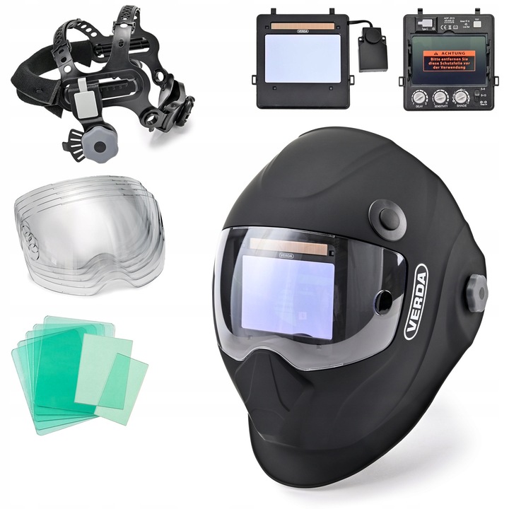 Masca de sudura automata Verda SN881, filtr True Color, 100x70mm, functie de slefuire, alimentare solara