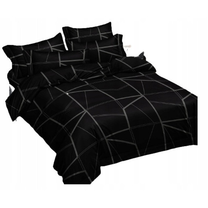 Lenjerie de pat set 140x200, 100% bumbac satinat, 1x perna 70x80, multicolor