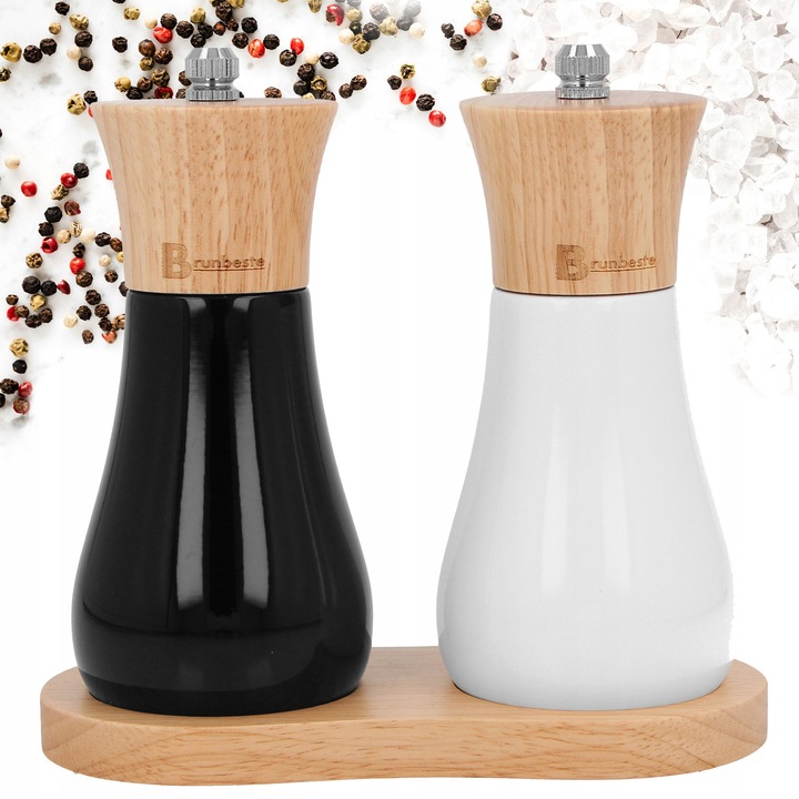 Set mlynkow pentru sare si piper, Brunbeste, ceramica, 13,9x6,2cm, multicolor