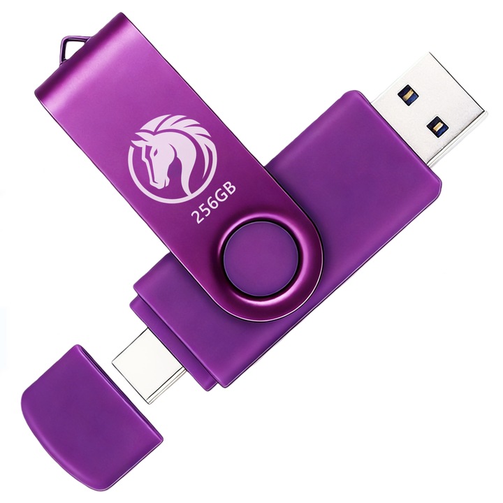 Memorie USB 3.0 256GB mov dual USB-A USB-C 80MB/s 40MB/s 20g