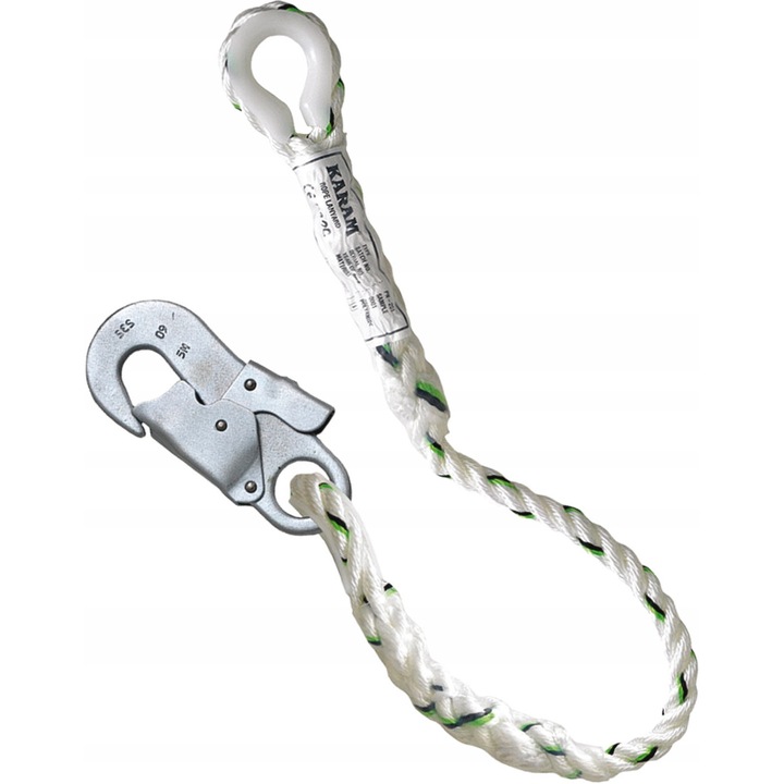 Coarda de siguranta REIS OUP-KRM-RL-C, 1.5m, poliamida, rezistenta la uzura, alb-verde