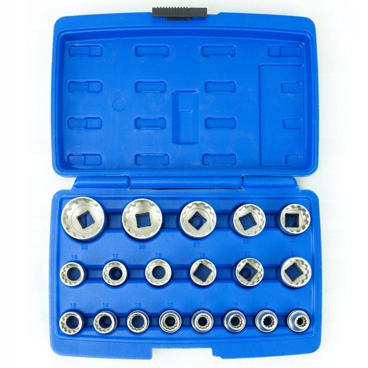 Set chei spline 1/2'', Verda, 19 elemente, 8-32mm, cutie de transport