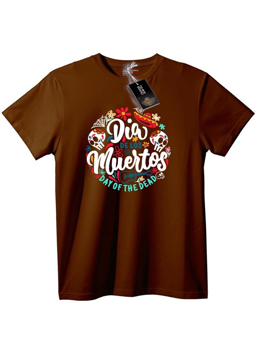 Halottak napja póló, barna, 6XL