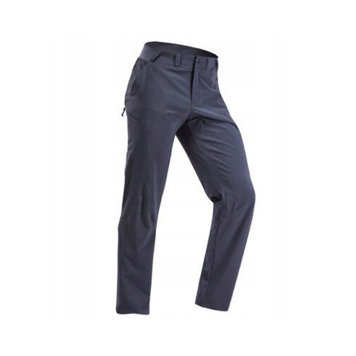 Pantaloni de drumetie barbati Quechua MH100, ecologici, usori, bleumarin, poliester reciclat, 46 EU