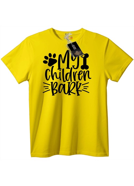 Póló: A gyerekeim ugatnak, Sárga