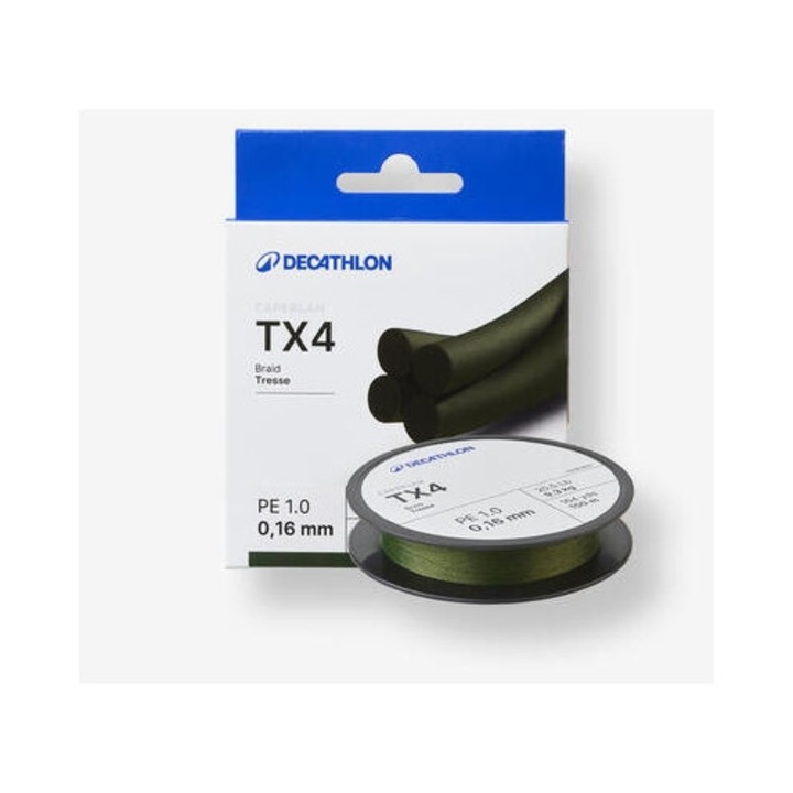 Fir pescuit Caperlan TX 4, 4-fir, rezistenta la uzura, khaki, 0,12-0,33mm